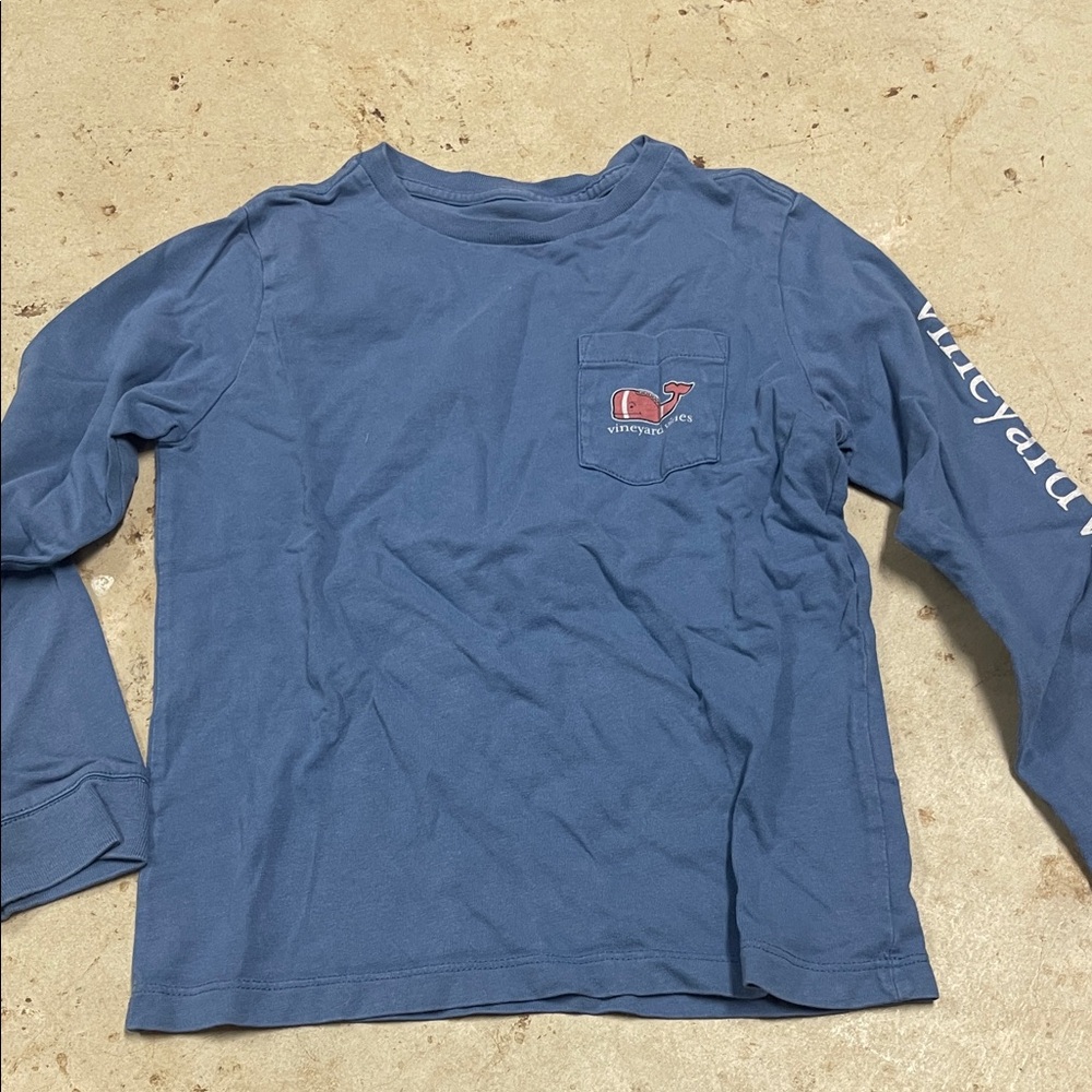Vineyard Vines Kids Long Sleeve Tee in Classic Blue